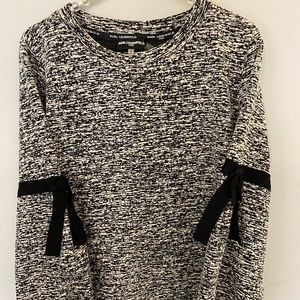 Karl Lagerfeld knobby knit black and white long sleeve top